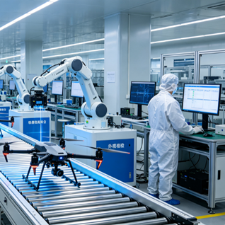 Drone UAV / UAS Quadcopter RPAS / RPA assembly production line testing line China